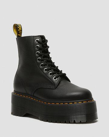 Dr Martens 1460 Pascal Max Læder Platform Støvler Dame Sort | DK 232GSO